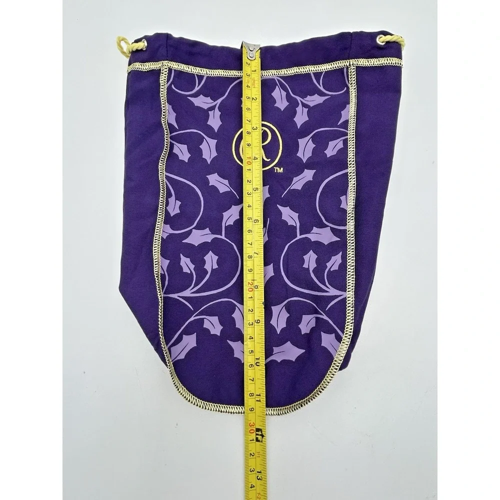 Crown Royal Christmas Holiday Holly Purple & Gold Drawstring Bag 11